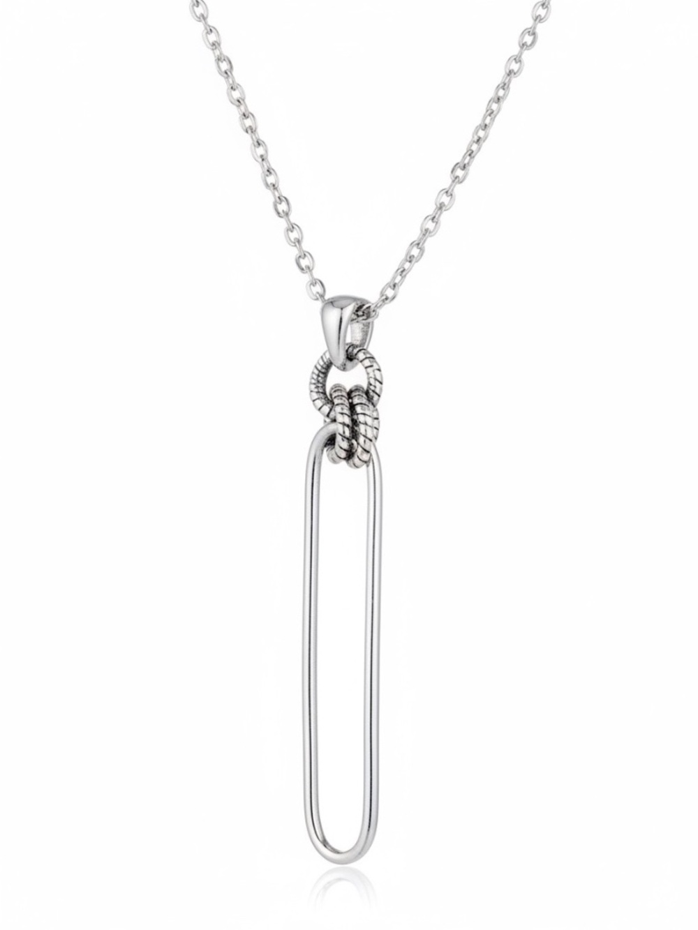 M110 - Sterling Silver Frederic Duclos Solo Paperclip Necklace